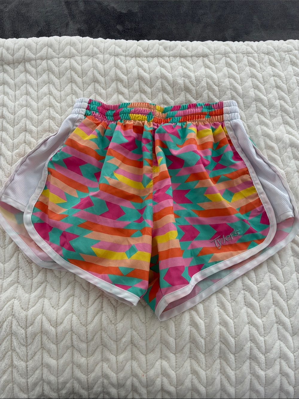 Tyler’s Multicolor Geo Athletic Shorts for Women